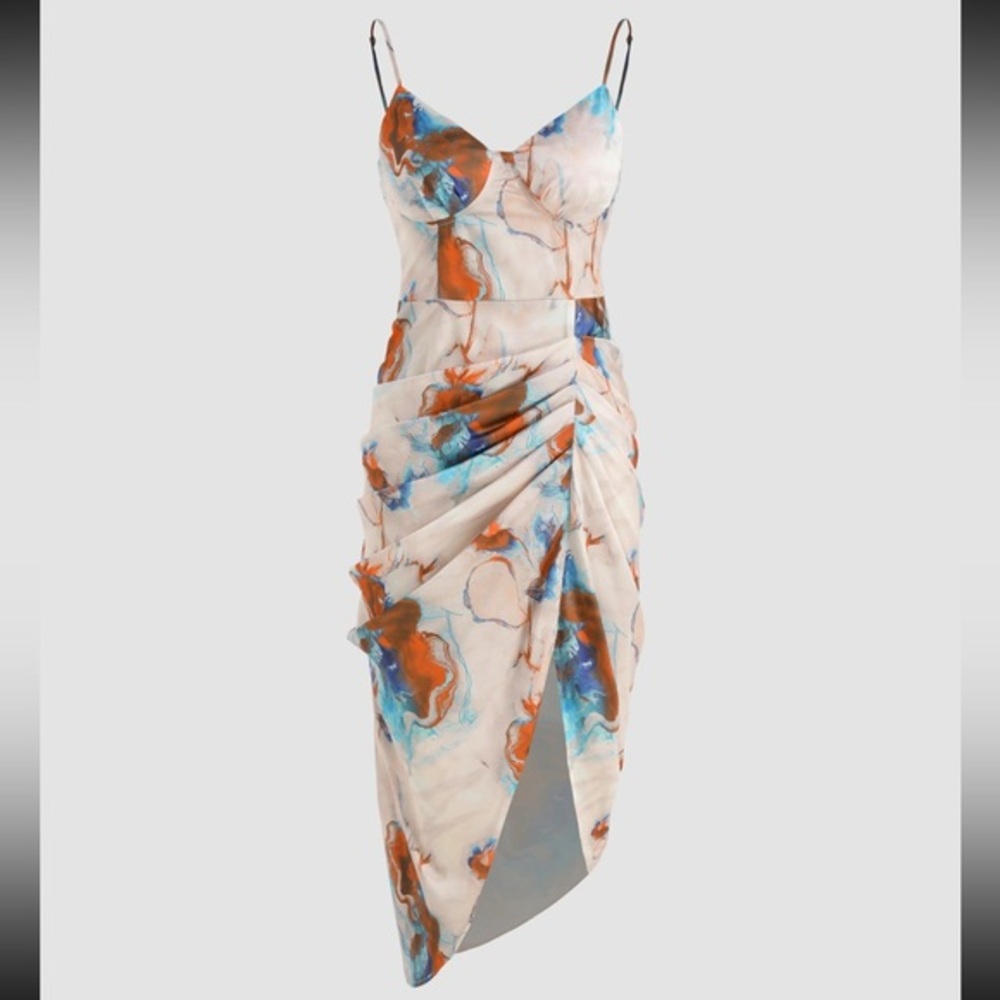 NWT Elegant Multicolor Tie-Dye Dress 💜